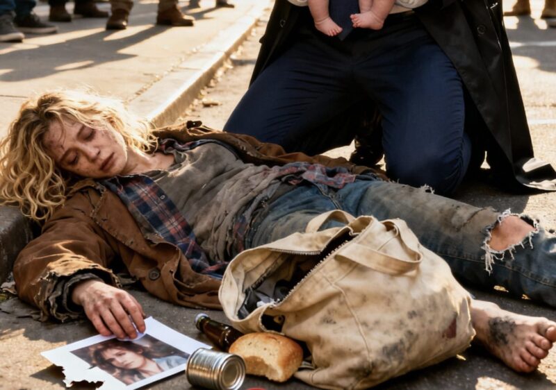 Eine obdachlose Frau stürzte am Straßenrand zu Boden, während ihre zweijährigen Zwillingskleinkinder hilflos weinten – und als zufällig ein Milliardär vorbeikam, war er schockiert, als er feststellte, dass die Kinder ihm zum Verwechseln ähnlich sahen.