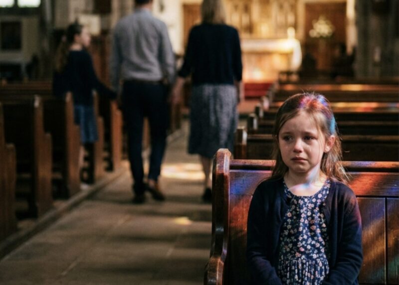 Kiedy miałem cztery lata, mama posadziła mnie na ławce w kościele i powiedziała: „Zostań tutaj. Bóg się tobą zaopiekuje”. Potem odwróciła się i odeszła z uśmiechem, trzymając ojca i siostrę za ręce.